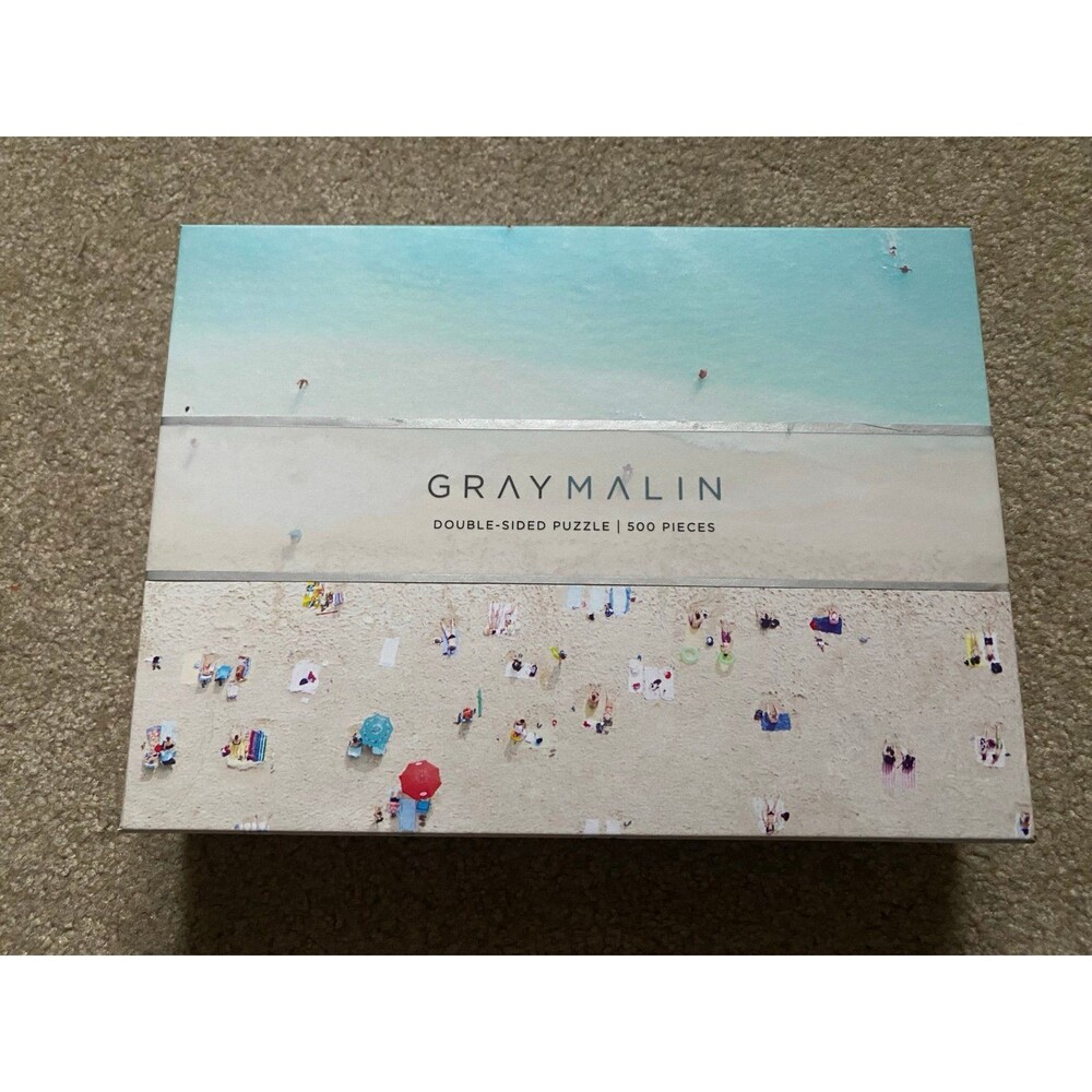 Galison Gray Malin Double Sided Puzzle 500 Pieces Beach Scene *Complete*
